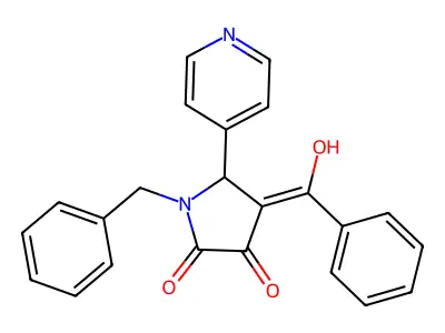 4-benzoyl-1-benzyl-3-hydroxy-5-(pyridin-4-yl)-2,5-dihydro-1H-pyrrol-2-one structure