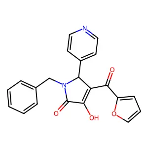 1-benzyl-4-(2-furylcarbonyl)-3-hydroxy-5-(4-pyridyl)-1,5-dihydro-2H-pyrrol-2-one structure
