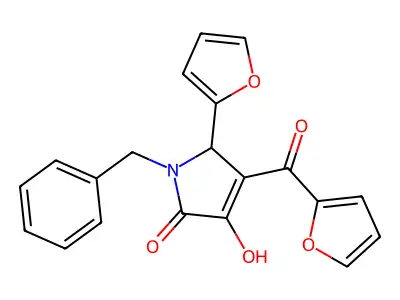 5-(2-Furyl)-4-(2-furylcarbonyl)-3-hydroxy-1-benzyl-3-pyrrolin-2-one structure