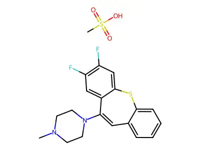 Piperazine, 1-(7,8-difluorodibenzo(b,f)thiepin-10-yl)-4-methyl-, monomethanesulfonate structure