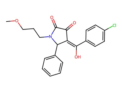 4-(4-chlorobenzoyl)-3-hydroxy-1-(3-methoxypropyl)-5-phenyl-2,5-dihydro-1H-pyrrol-2-one structure