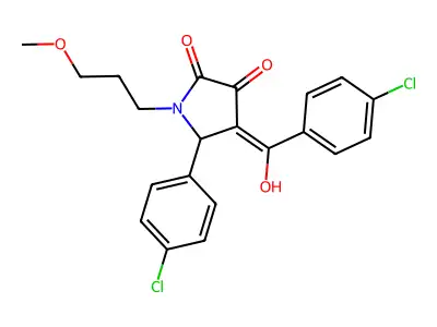 4-(4-chlorobenzoyl)-5-(4-chlorophenyl)-3-hydroxy-1-(3-methoxypropyl)-2,5-dihydro-1H-pyrrol-2-one structure