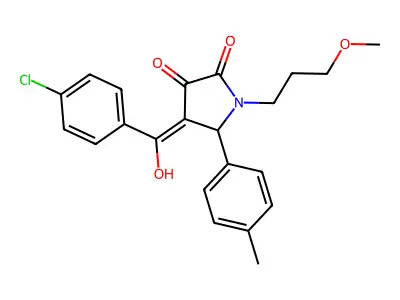 4-(4-chlorobenzoyl)-3-hydroxy-1-(3-methoxypropyl)-5-(4-methylphenyl)-2,5-dihydro-1H-pyrrol-2-one structure