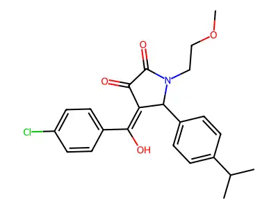 4-(4-chlorobenzoyl)-3-hydroxy-1-(2-methoxyethyl)-5-[4-(propan-2-yl)phenyl]-2,5-dihydro-1H-pyrrol-2-one structure
