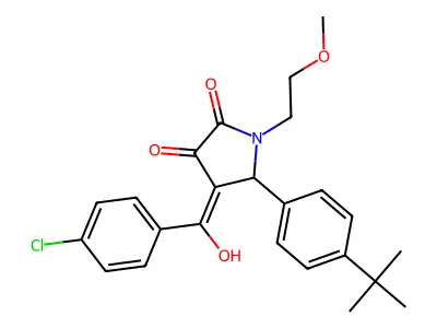 5-(4-tert-butylphenyl)-4-(4-chlorobenzoyl)-3-hydroxy-1-(2-methoxyethyl)-2,5-dihydro-1H-pyrrol-2-one structure