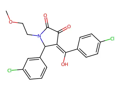 4-(4-chlorobenzoyl)-5-(3-chlorophenyl)-3-hydroxy-1-(2-methoxyethyl)-2,5-dihydro-1H-pyrrol-2-one structure