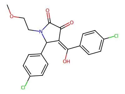 4-(4-chlorobenzoyl)-5-(4-chlorophenyl)-3-hydroxy-1-(2-methoxyethyl)-2,5-dihydro-1H-pyrrol-2-one structure