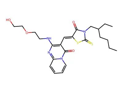 3-[[3-(2-Ethylhexyl)-4-oxo-2-thioxo-5-thiazolidinylidene]methyl]-2-[[2-(2-hydroxyethoxy)ethyl]amino]-4H-pyrido[1,2-a]pyrimidin-4-one structure
