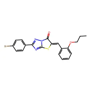 (5Z)-2-(4-bromophenyl)-5-(2-propoxybenzylidene)[1,3]thiazolo[3,2-b][1,2,4]triazol-6(5H)-one structure