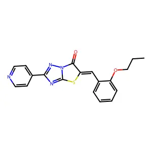 (5Z)-5-(2-propoxybenzylidene)-2-pyridin-4-yl[1,3]thiazolo[3,2-b][1,2,4]triazol-6(5H)-one structure