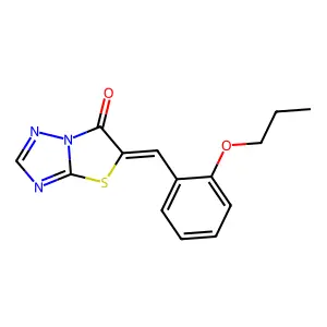 5-(2-propoxybenzylidene)[1,3]thiazolo[3,2-b][1,2,4]triazol-6(5H)-one structure