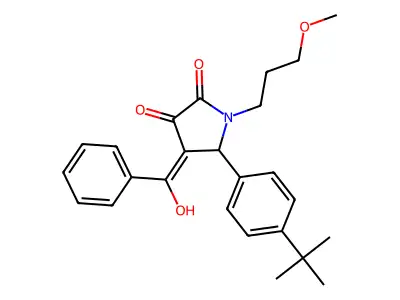 4-benzoyl-5-(4-tert-butylphenyl)-3-hydroxy-1-(3-methoxypropyl)-1,5-dihydro-2H-pyrrol-2-one structure