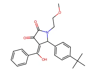 4-benzoyl-5-(4-tert-butylphenyl)-3-hydroxy-1-(2-methoxyethyl)-2,5-dihydro-1H-pyrrol-2-one structure