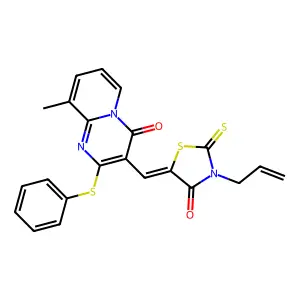 3-[(Z)-(3-ALLYL-4-OXO-2-THIOXO-1,3-THIAZOLIDIN-5-YLIDENE)METHYL]-9-METHYL-2-(PHENYLSULFANYL)-4H-PYRIDO[1,2-A]PYRIMIDIN-4-ONE structure