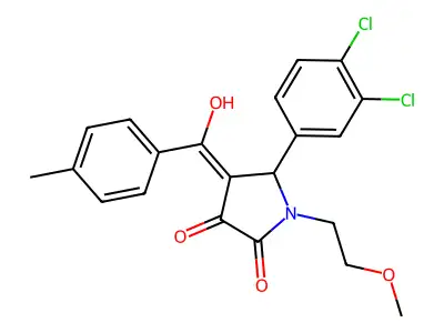 5-(3,4-dichlorophenyl)-3-hydroxy-1-(2-methoxyethyl)-4-(4-methylbenzoyl)-2,5-dihydro-1H-pyrrol-2-one structure