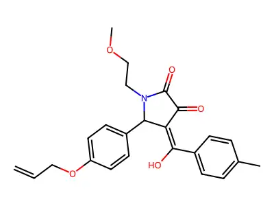 3-hydroxy-1-(2-methoxyethyl)-4-(4-methylbenzoyl)-5-[4-(prop-2-en-1-yloxy)phenyl]-2,5-dihydro-1H-pyrrol-2-one structure