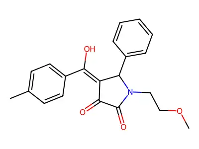 3-hydroxy-1-(2-methoxyethyl)-4-(4-methylbenzoyl)-5-phenyl-2,5-dihydro-1H-pyrrol-2-one structure