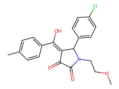 5-(4-chlorophenyl)-3-hydroxy-1-(2-methoxyethyl)-4-(4-methylbenzoyl)-2,5-dihydro-1H-pyrrol-2-one structure