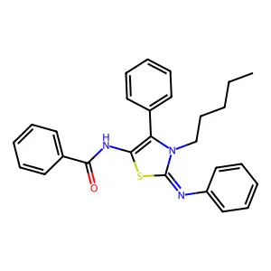 N-[(2E)-3-pentyl-4-phenyl-2-(phenylimino)-2,3-dihydro-1,3-thiazol-5-yl]benzamide structure
