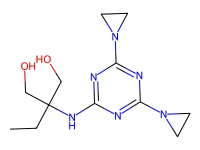 1,3-Propanediol, 2-((4,6-bis(1-aziridinyl)-s-triazin-2-yl)amino)-2-ethyl- structure