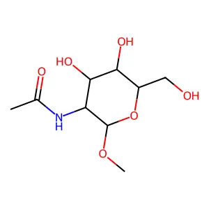 Methyl-2-acetamido-2-deoxy-D-glucopyranoside structure