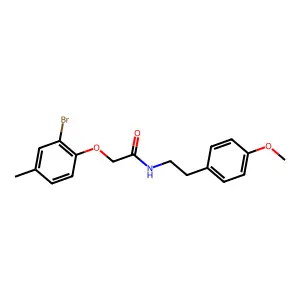 2-(2-bromo-4-methylphenoxy)-N-[2-(4-methoxyphenyl)ethyl]acetamide structure