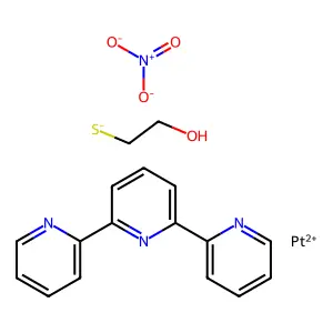 2-hydroxyethanethiolato(2,2',2''-terpyridine)platinum(II) structure