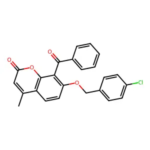 8-Benzoyl-7-[(4-chlorophenyl)methoxy]-4-methyl-2H-1-benzopyran-2-one structure