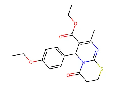 ethyl 6-(4-ethoxyphenyl)-8-methyl-4-oxo-3,4-dihydro-2H,6H-pyrimido[2,1-b][1,3]thiazine-7-carboxylate structure