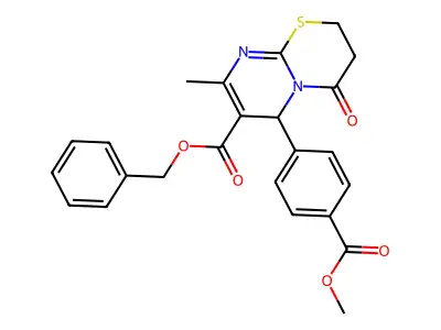 benzyl 6-[4-(methoxycarbonyl)phenyl]-8-methyl-4-oxo-3,4-dihydro-2H,6H-pyrimido[2,1-b][1,3]thiazine-7-carboxylate structure