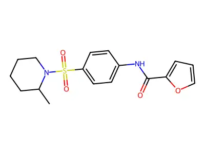 N-{4-[(2-methyl-1-piperidinyl)sulfonyl]phenyl}-2-furamide structure