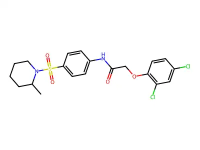 2-(2,4-dichlorophenoxy)-N-{4-[(2-methylpiperidin-1-yl)sulfonyl]phenyl}acetamide structure