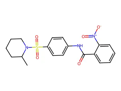 N-{4-[(2-methylpiperidin-1-yl)sulfonyl]phenyl}-2-nitrobenzamide structure