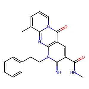 2-imino-N,10-dimethyl-5-oxo-1-(2-phenylethyl)-1,5-dihydro-2H-dipyrido[1,2-a:2',3'-d]pyrimidine-3-carboxamide structure