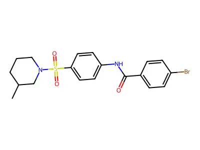 4-bromo-N-{4-[(3-methylpiperidin-1-yl)sulfonyl]phenyl}benzamide structure