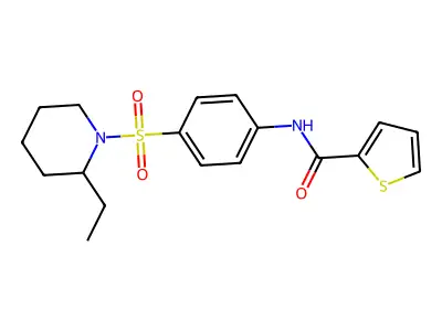 N-[4-(2-ethylpiperidin-1-yl)sulfonylphenyl]thiophene-2-carboxamide structure