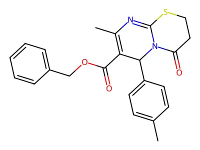benzyl 8-methyl-6-(4-methylphenyl)-4-oxo-2H,3H,4H,6H-pyrimido[2,1-b][1,3]thiazine-7-carboxylate structure