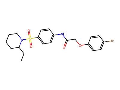 2-(4-bromophenoxy)-N-{4-[(2-ethylpiperidin-1-yl)sulfonyl]phenyl}acetamide structure
