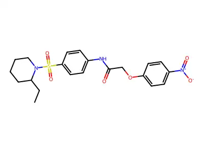 N-{4-[(2-ethylpiperidin-1-yl)sulfonyl]phenyl}-2-(4-nitrophenoxy)acetamide structure