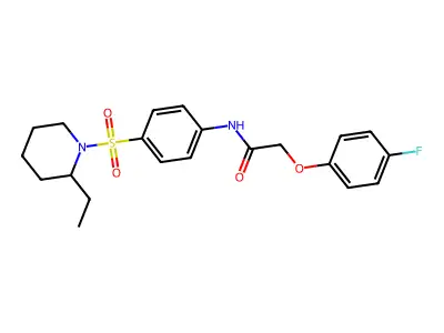 N-{4-[(2-ethylpiperidin-1-yl)sulfonyl]phenyl}-2-(4-fluorophenoxy)acetamide structure