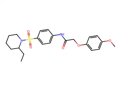 N-{4-[(2-ethylpiperidin-1-yl)sulfonyl]phenyl}-2-(4-methoxyphenoxy)acetamide structure