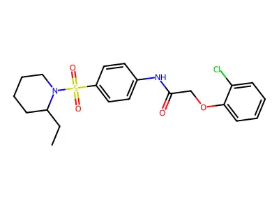 2-(2-chlorophenoxy)-N-{4-[(2-ethylpiperidin-1-yl)sulfonyl]phenyl}acetamide structure