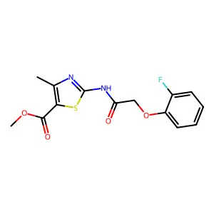 Methyl 2-{[(2-fluorophenoxy)acetyl]amino}-4-methyl-1,3-thiazole-5-carboxylate structure