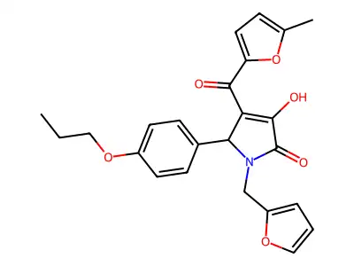 1-(furan-2-ylmethyl)-3-hydroxy-4-[(5-methylfuran-2-yl)carbonyl]-5-(4-propoxyphenyl)-1,5-dihydro-2H-pyrrol-2-one structure