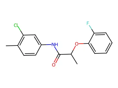 N-(3-chloro-4-methylphenyl)-2-(2-fluorophenoxy)propanamide structure