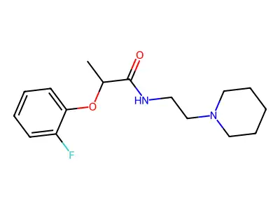 2-(2-fluorophenoxy)-N-(2-piperidin-1-ylethyl)propanamide structure