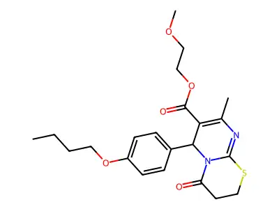 2-methoxyethyl 6-(4-butoxyphenyl)-8-methyl-4-oxo-2H,3H,4H,6H-pyrimido[2,1-b][1,3]thiazine-7-carboxylate structure
