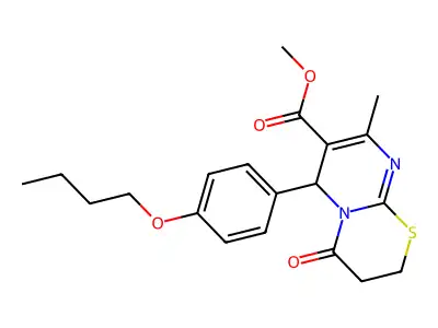methyl 6-(4-butoxyphenyl)-8-methyl-4-oxo-2H,3H,4H,6H-pyrimido[2,1-b][1,3]thiazine-7-carboxylate structure