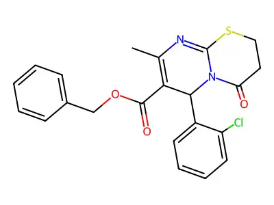 benzyl 6-(2-chlorophenyl)-8-methyl-4-oxo-2H,3H,4H,6H-pyrimido[2,1-b][1,3]thiazine-7-carboxylate structure