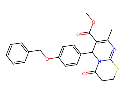 methyl 6-[4-(benzyloxy)phenyl]-8-methyl-4-oxo-2H,3H,4H,6H-pyrimido[2,1-b][1,3]thiazine-7-carboxylate structure